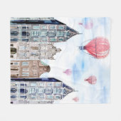 Amsterdam mit Heißluftballon Fleecedecke (Vorderseite (Horizontal))