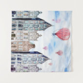 Amsterdam mit Heißluftballon Wandteppich (Vorderseite (Horizontal))