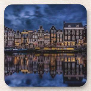 Amsterdam mit Kanälen in Dusk Getränkeuntersetzer