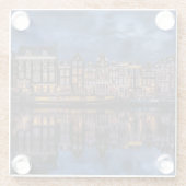 Amsterdam mit Kanälen in Dusk Glasuntersetzer (Rückseite)