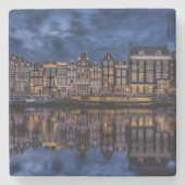 Amsterdam mit Kanälen in Dusk Steinuntersetzer (Vorderseite)