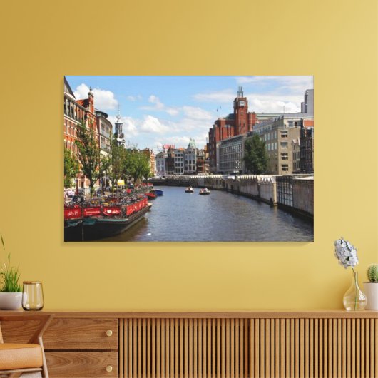 "Amsterdam Morgen" Holland Leinwand Mauer Art (Insitu (Wohnzimmer))