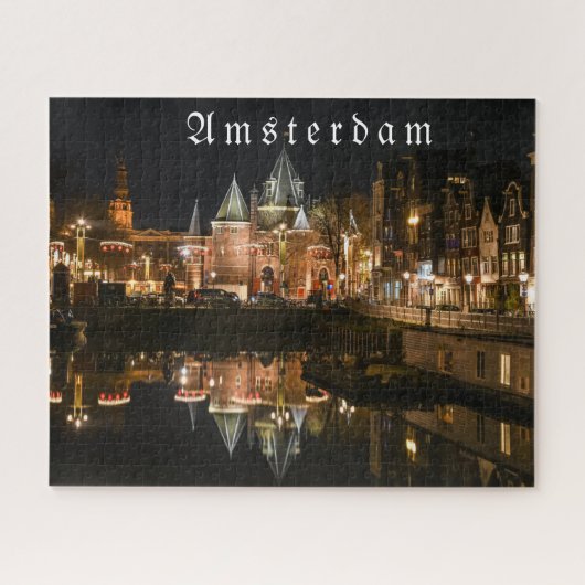 Amsterdam nachts, Weihnachten 2021 Jigsaw Puz Puzzle (Horizontal)
