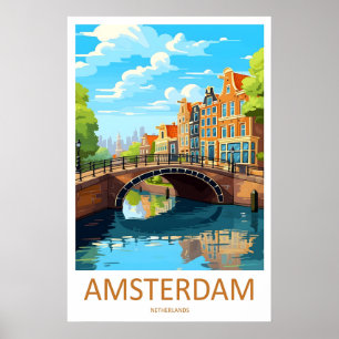 Amsterdam Nationaler Ski Vintage Reiseplakat Park Poster