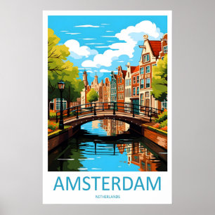 Amsterdam Nationaler SkigebietsplakatVintage Reise Poster