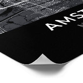 Amsterdam Netherlands Black City Map Poster (Ecke)