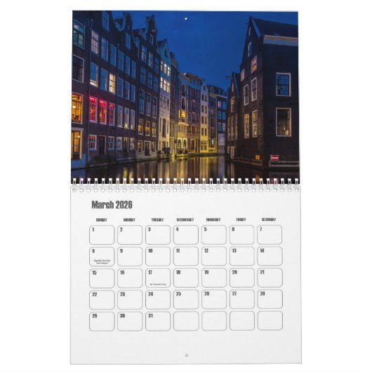 Amsterdam-Netherlands Calendar Kalender (Mär 2026)