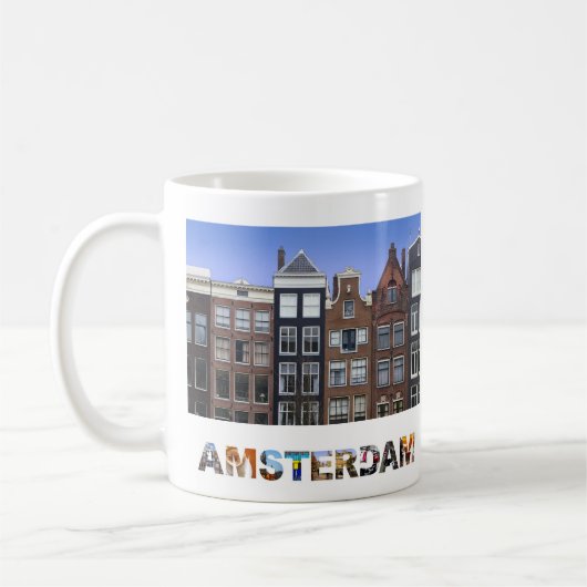 Amsterdam Netherlands Canal Houses Foto Kaffeetasse (Links)