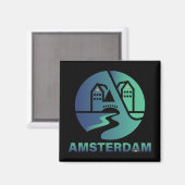 Amsterdam Netherlands Europe Magnet (Vorderseite/Rückseite)