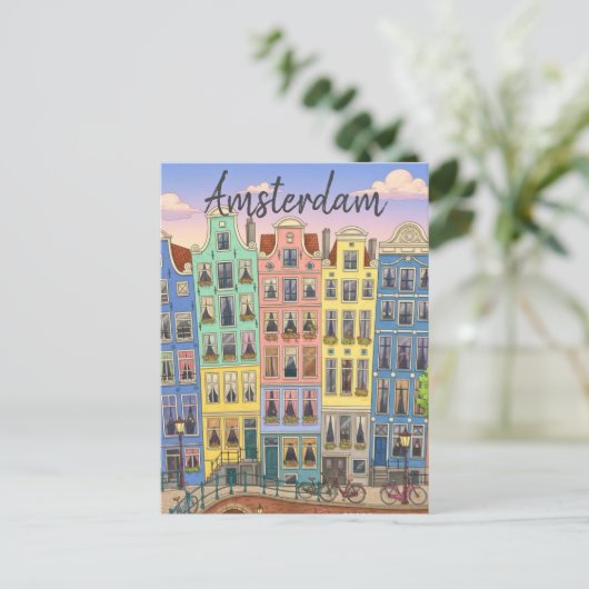 Amsterdam Netherlands Postkarte (Stehend Vorderseite)