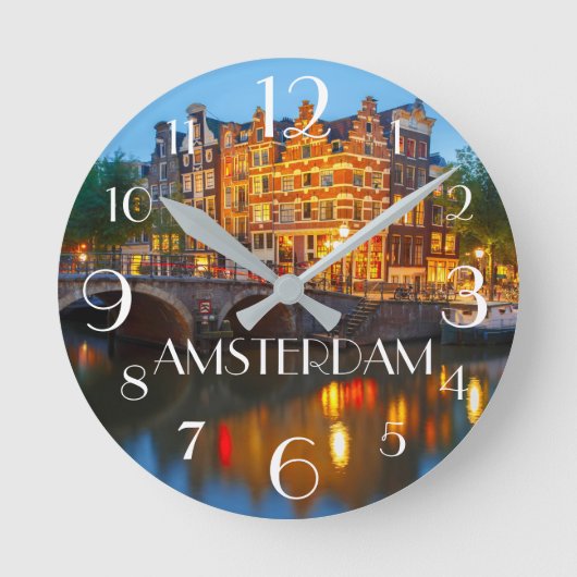 Amsterdam Netherlands Runde Wanduhr (Vorderseite)