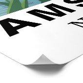 Amsterdam Netherlands Travel Bicycles Tulip Poster (Ecke)