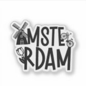 Amsterdam Netherlands Travel Souvenir Aufkleber (Vorderseite)