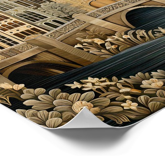 Amsterdam Netherlands Vintag Style Poster (Ecke)