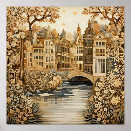 Amsterdam Netherlands Vintag Style Poster (Vorne)