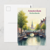 Amsterdam Netherlands Vintage Famous Travel Postkarte (Vorne/Hinten)