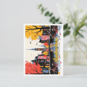 Amsterdam Netherlands Vintage Travel Illustration Postkarte (Stehend Vorderseite)