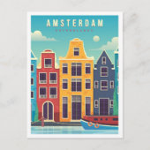 Amsterdam Netherlands Vintage Travel Postkarte (Vorderseite)