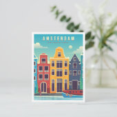 Amsterdam Netherlands Vintage Travel Postkarte (Stehend Vorderseite)
