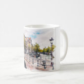 Amsterdam Netherlands Watercolor Vintage Travel Kaffeetasse (VorderseiteRechts)