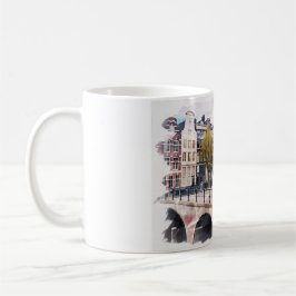 Amsterdam Netherlands Watercolor Vintage Travel Kaffeetasse