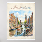 Amsterdam Niederlande Aquarell Poster (Vorne)