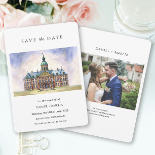 Amsterdam Niederlande Aquarell Reiseziel Save The Date