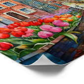 Amsterdam Niederlande Aquarellmalerei Poster (Ecke)