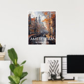 Amsterdam Niederlande Art Print Travel Poster (Heimbüro)