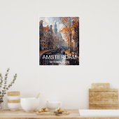 Amsterdam Niederlande Art Print Travel Poster (Küche)