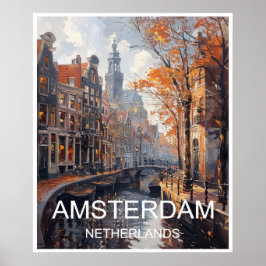 Amsterdam Niederlande Art Print Travel Poster
