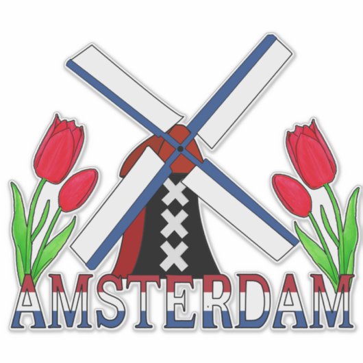 Amsterdam Niederlande Aufkleber (Vorderseite)