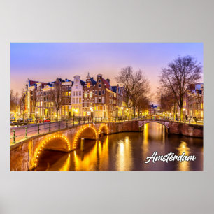 Amsterdam, Niederlande bei Sunset Poster