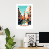 Amsterdam Niederlande Berühmte Sehenswürdigkeiten Poster (Heimbüro)
