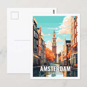 Amsterdam Niederlande Berühmte Sehenswürdigkeiten Postkarte