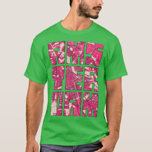 Amsterdam Niederlande Blütenstadt Kartentypografie T-Shirt