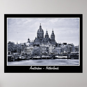 Amsterdam - Niederlande, BW Art (Poster) Poster