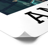 Amsterdam Niederlande Canal Travel Poster (Ecke)