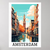 Amsterdam Niederlande Canal Travel Poster (Vorne)