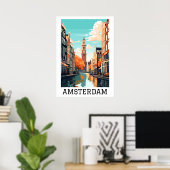 Amsterdam Niederlande Canal Travel Poster (Heimbüro)