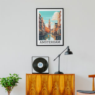 Amsterdam Niederlande Canal Travel Poster