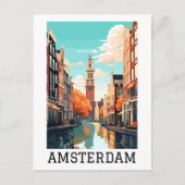 Amsterdam Niederlande Canal Travel Postkarte (Vorderseite)