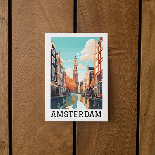 Amsterdam Niederlande Canal Travel Postkarte