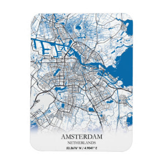 Amsterdam Niederlande City Map Einfach Magnet