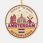 Amsterdam Niederlande City Skyline Emblem Keramik Ornament (Vorne)