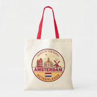 Amsterdam Niederlande City Skyline Emblem