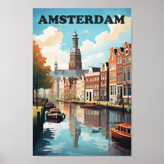 Amsterdam Niederlande Famous Travel Place Poster (Vorne)