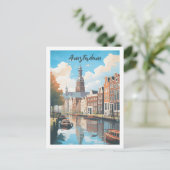 Amsterdam Niederlande Famous Travel Place Postkarte (Stehend Vorderseite)
