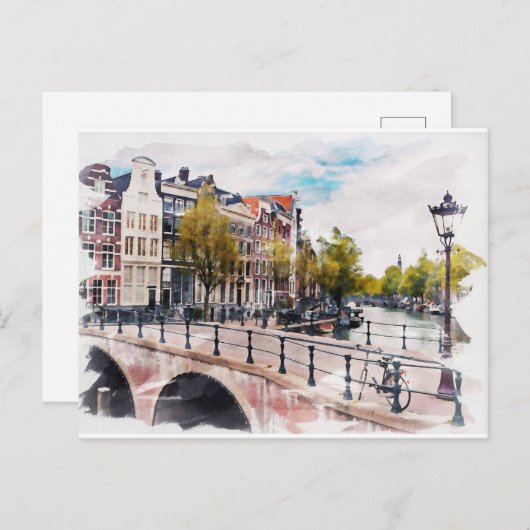 Amsterdam, Niederlande Feiertagspostkarte (Vorne/Hinten)