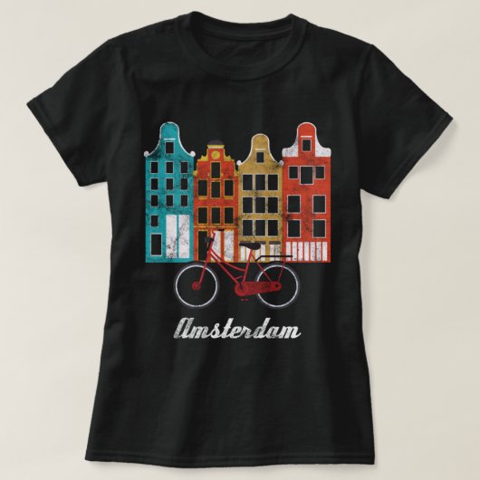 Amsterdam Niederlande Heritage Europe Travel Bike T-Shirt (Design vorne)